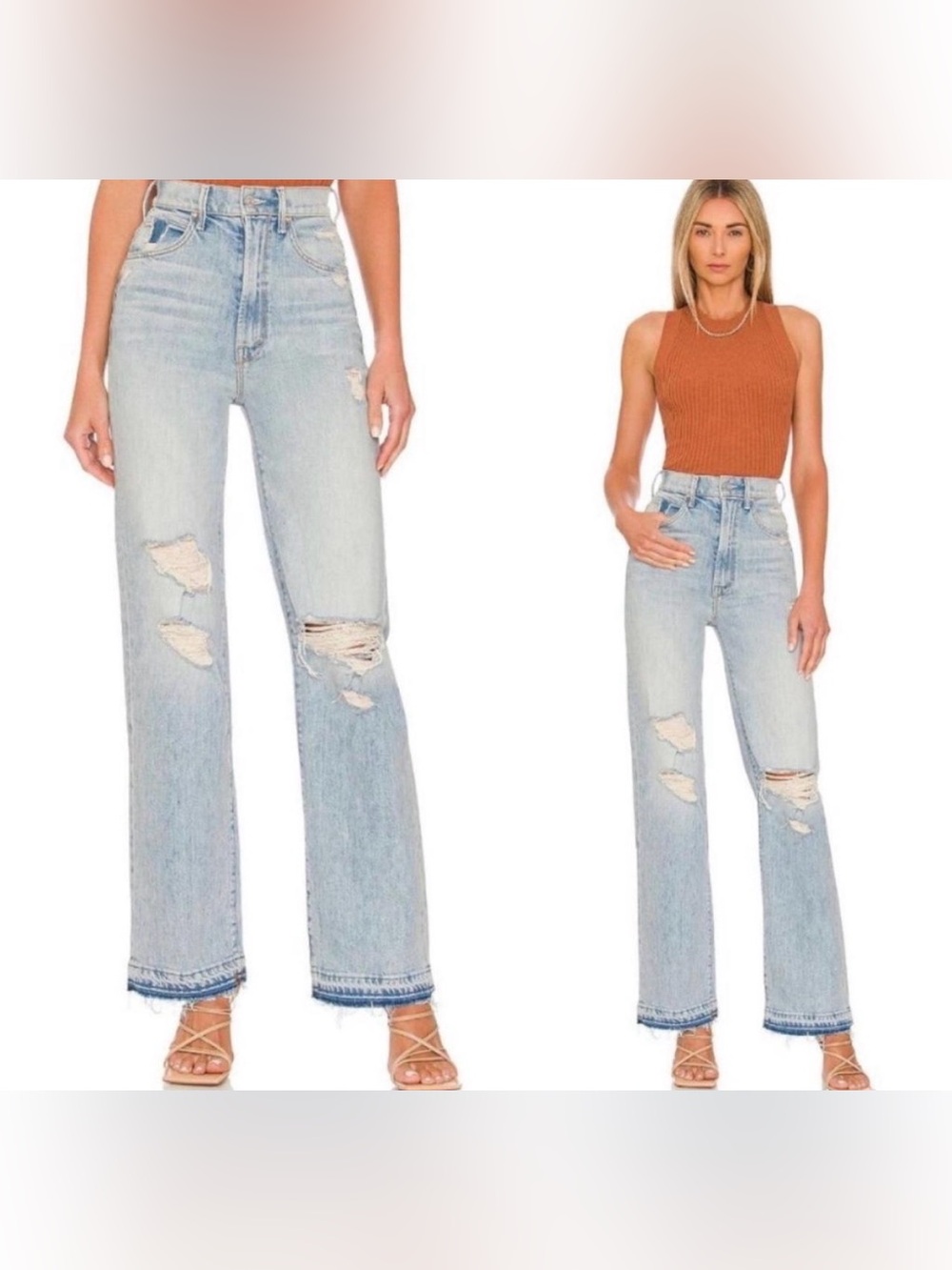 MOTHER Denim High Waisted Tunnel
Vision Sneak Undone Hem Jeans size 33